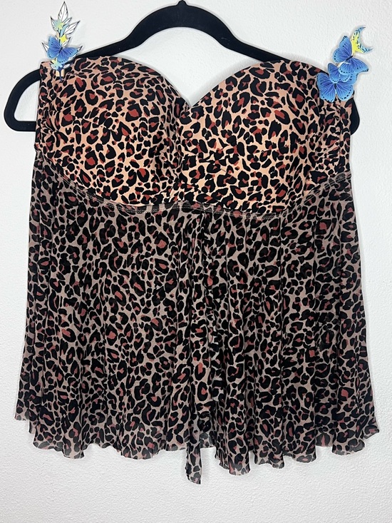 Kona Sol Other - Kona Sol Leopard Print Strapless Chemise in Brown and Black